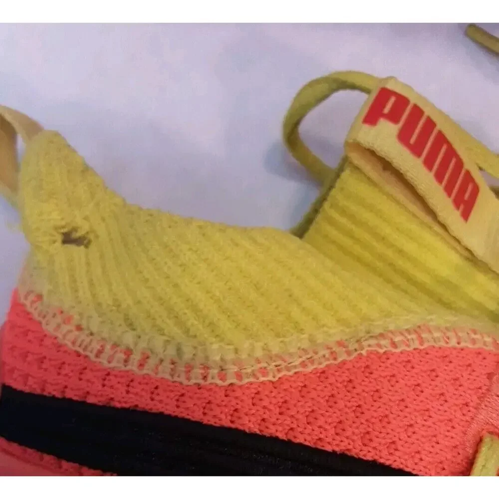 Puma Men's 10.5 Clyde Court Running Sneaker Neon Orange Yellow Hi-top Sneaker